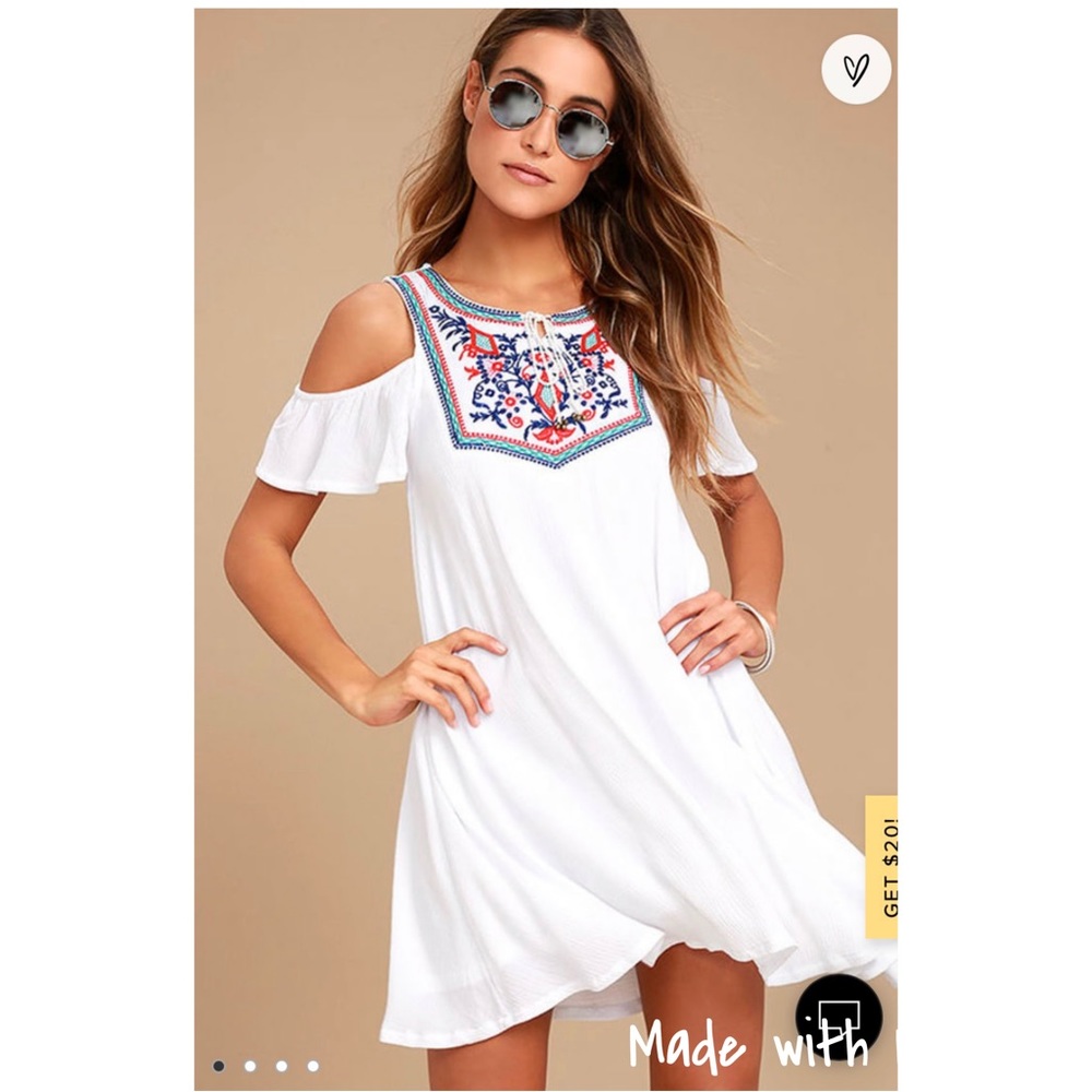 Lulu’s Cold Shoulder White Dress